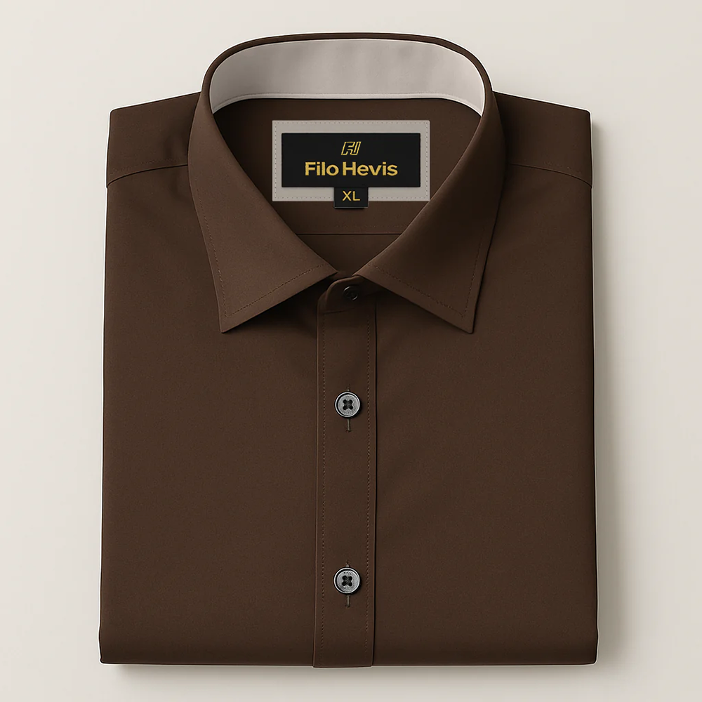 Men’s Contrast Collar & Cuff Formal Shirts | Signature Collection-Brown