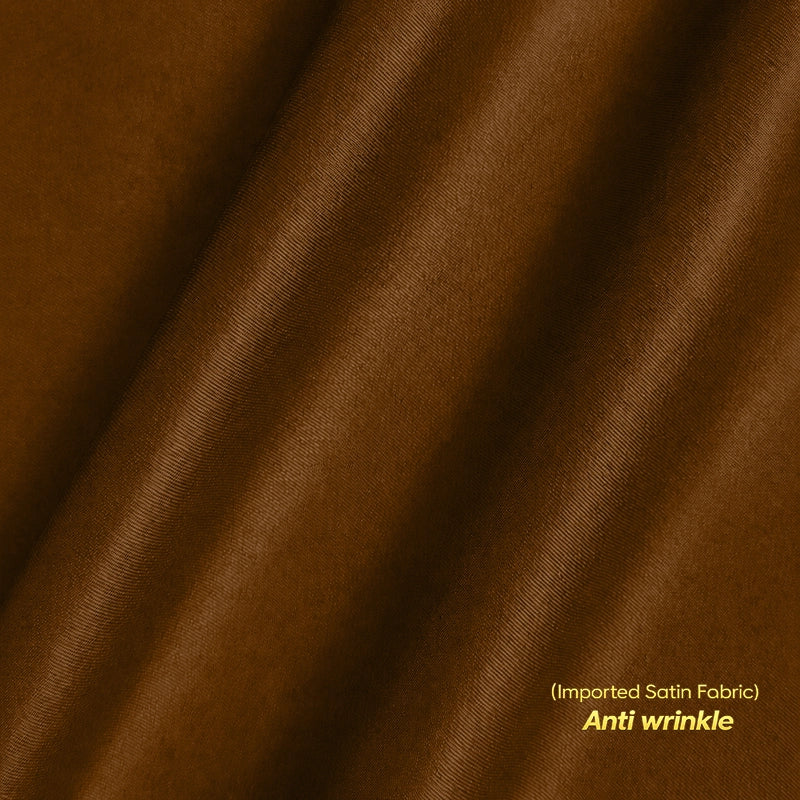 Men's Satin Lycra formal Full Sleeve shirt Brown