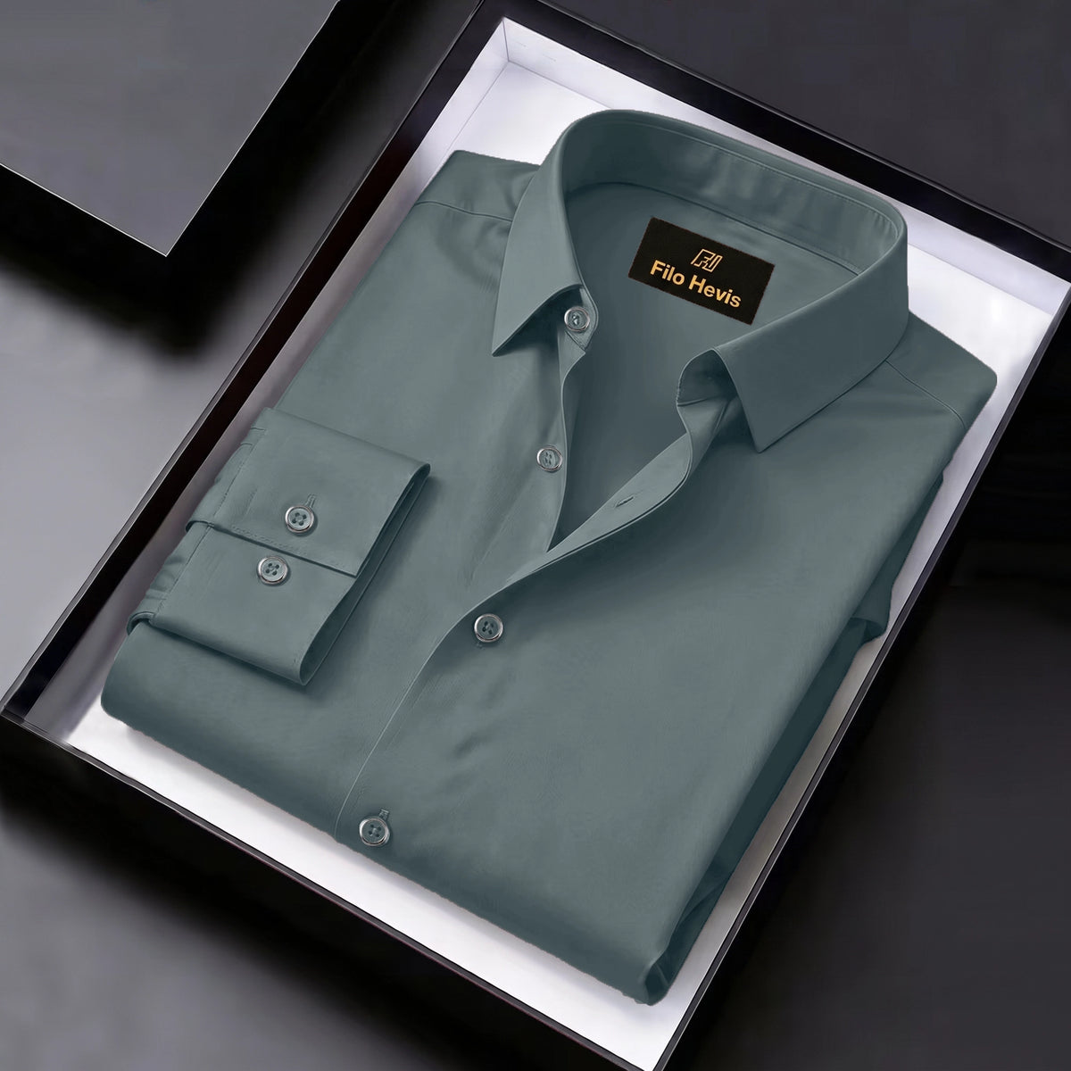 Anti Wrinkle Satin Lycra Formal Shirt (Imported Fabric)| Dark Grey