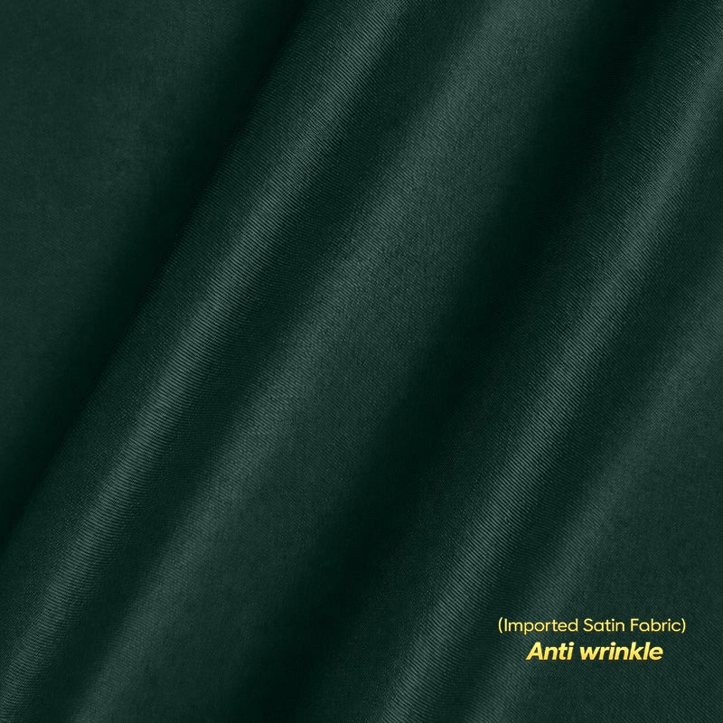 Men's Satin Lycra formal Full Sleeve shirt Dark Green