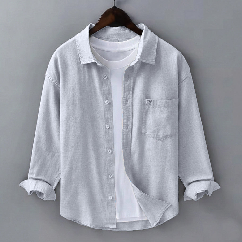 FINE LINEN SHIRTS FOR MEN (Full Sleeves)-Grey