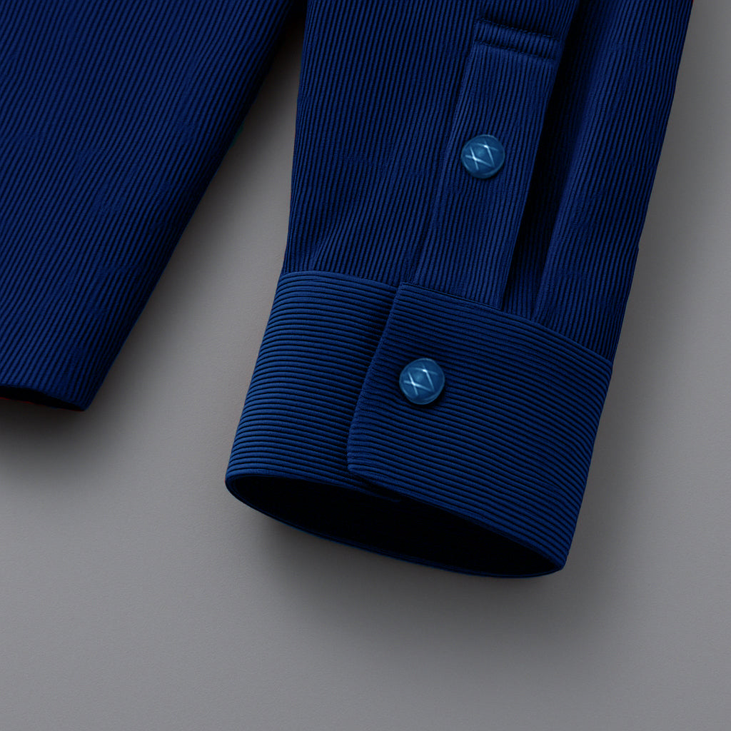 MEN’S CORDUROY SHIRT FOR WINTER STYLE | 21-WALES CORDUROY | DOUBLE POCKET | Navy Blue