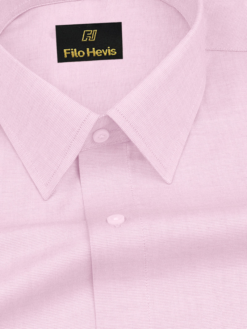Filafil Fabric Regular Fit Single Pocket Formal Shirt Full Sleeve -Light Pink
