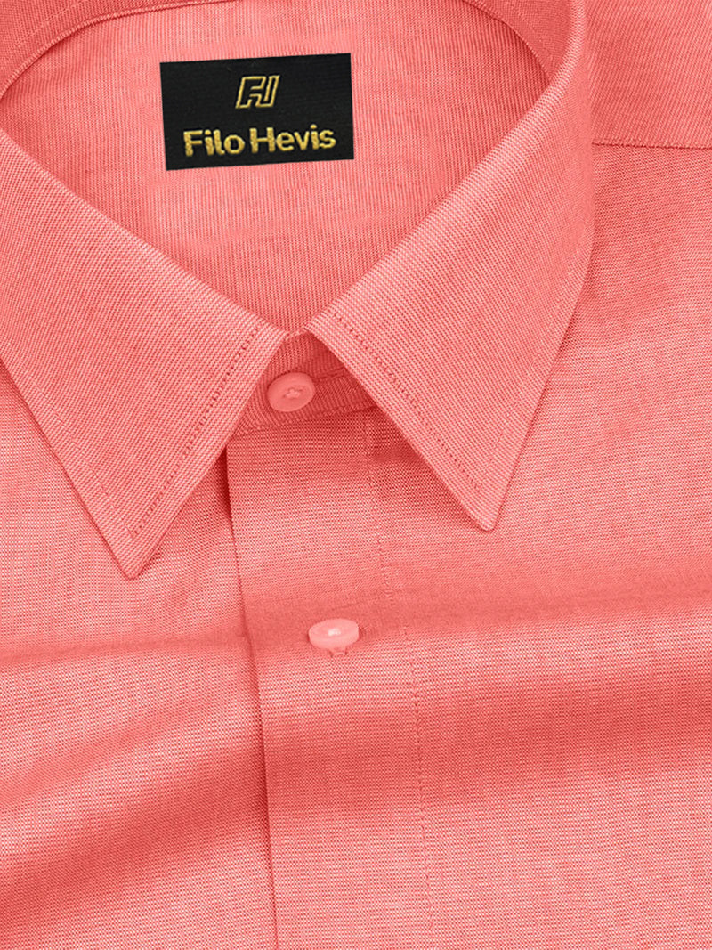 Filafil Fabric Regular Fit Single Pocket Formal Shirt Full Sleeve -Peach