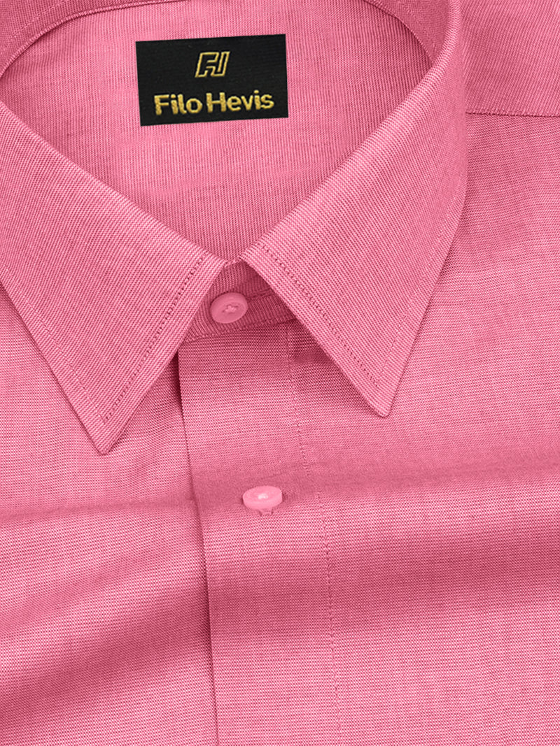 Filafil Fabric Regular Fit Single Pocket Formal Shirt Full Sleeve -Pink