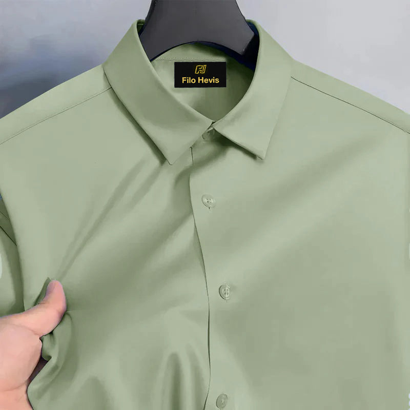 Men's Satin Lycra formal Full Sleeve shirt Pista Green