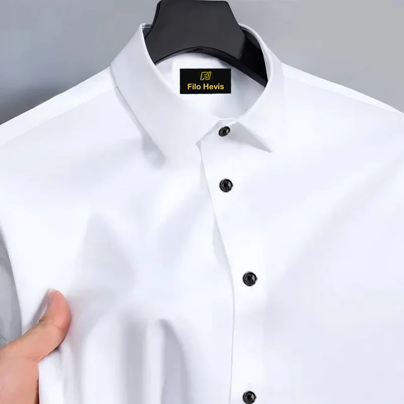 Men's Satin Lycra formal Full Sleeve shirt White