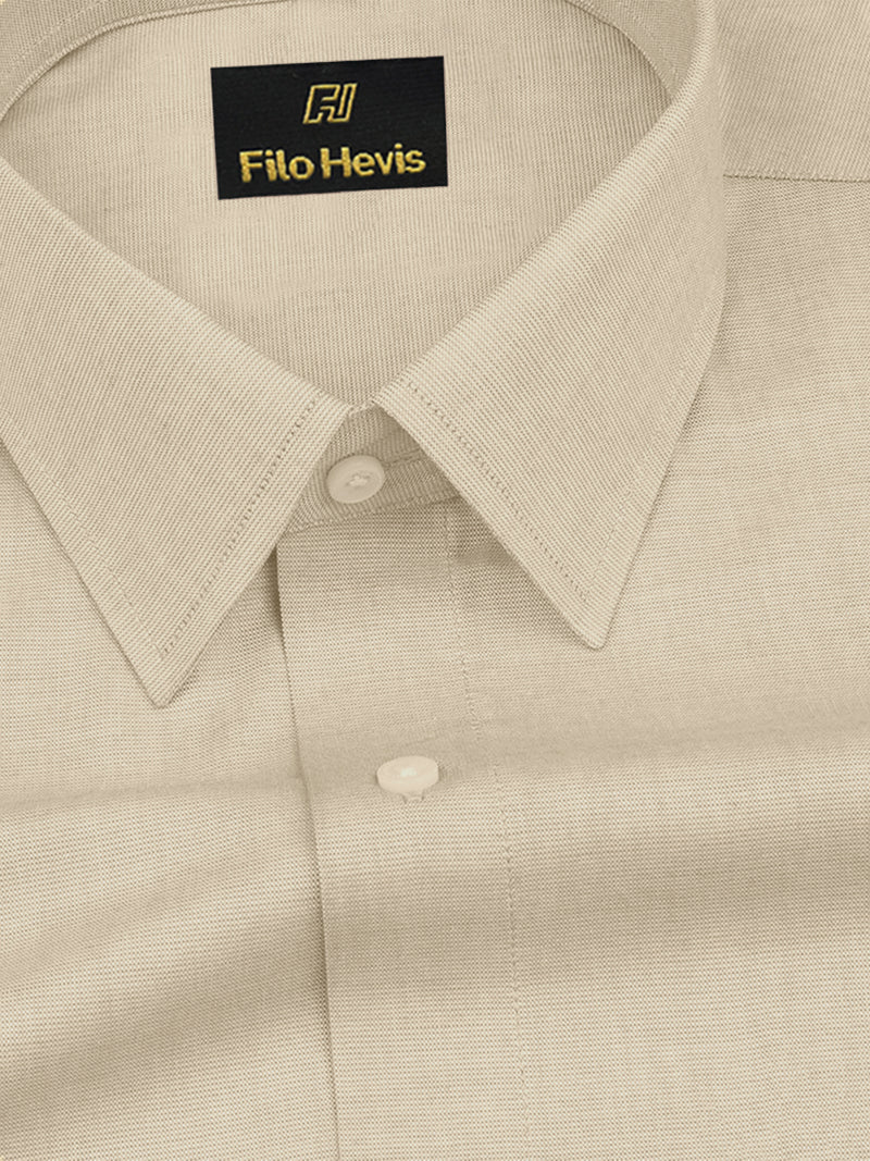 Filafil Fabric Regular Fit Single Pocket Formal Shirt Full Sleeve -Cream