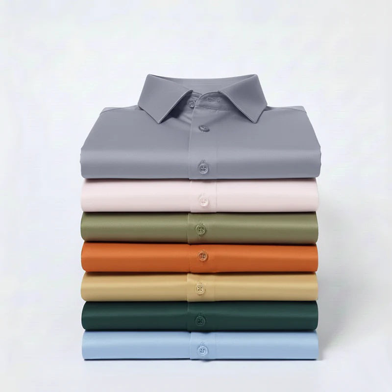 Men's Satin Lycra formal Full Sleeve shirt Light Grey