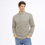 Cotton Chinese Collar Short Kurta for Men | Traditional Nehru Ethnic Shirts | Daily Wear-Grey