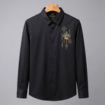 PARTY SHIRTS FOR MEN | PREMIUM SHIRTS | CLUB SHIRTS Deer Embroidery-Black