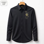 Deer Embroidery Party Shirts | Club Wear | Black