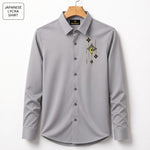 Deer Embroidery Party Shirts | Club Wear | Light Grey