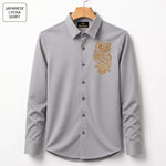 Owl Embroidery Party Shirts | Club Wear | Grey