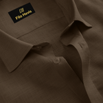 FINE LINEN SHIRTS FOR MEN (Full Sleeves)-Light Brown