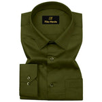 PLATINUM COTTON SATIN FORMAL SHIRT FOR MEN (Single Pocket)-Light Mehndi