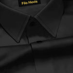 PLATINUM COTTON SATIN FORMAL SHIRT FOR MEN (Single Pocket)-Black