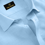 FINE LINEN SHIRTS FOR MEN (Full Sleeves)-Sky