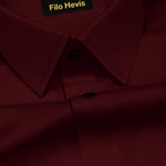 PLATINUM COTTON SATIN FORMAL SHIRT FOR MEN (Single Pocket)-Maroon