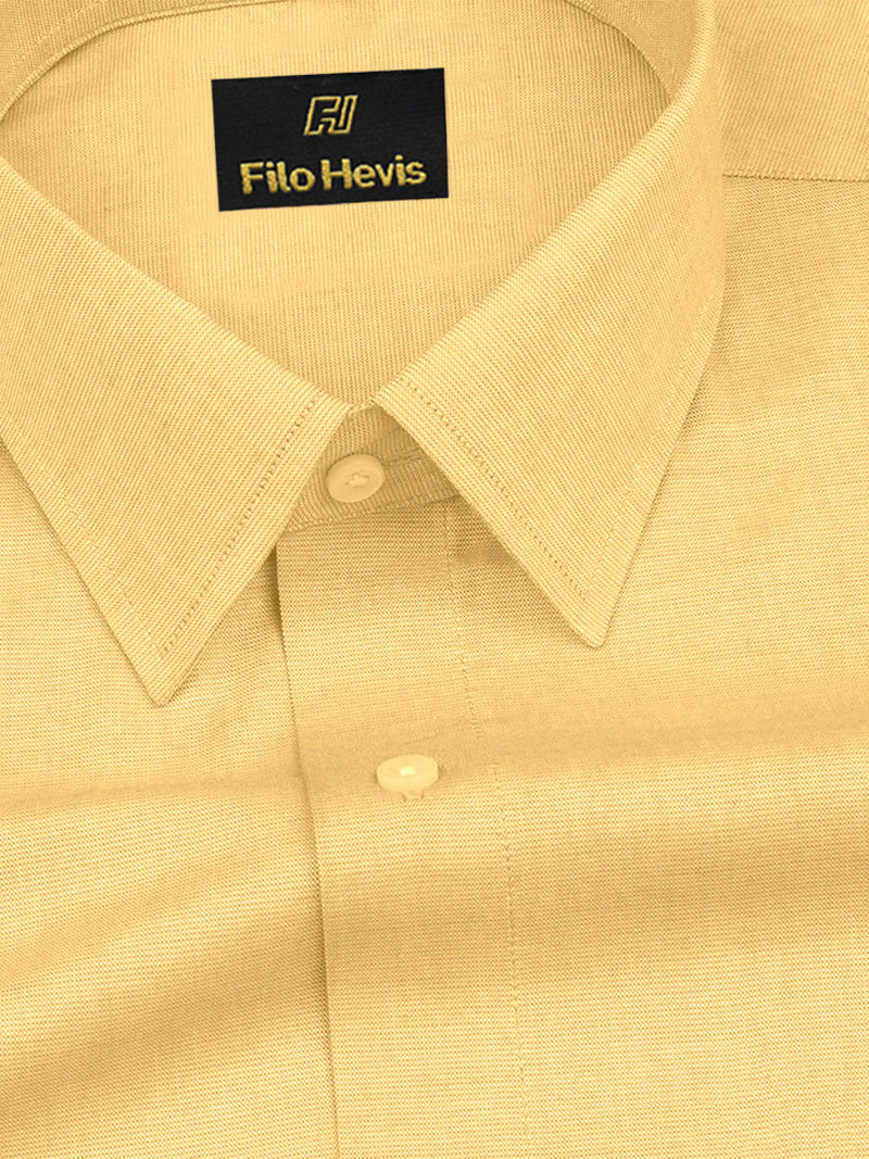 Filafil Fabric Regular Fit Single Pocket Formal Shirt Full Sleeve - Yellow