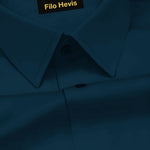 PLATINUM COTTON SATIN FORMAL SHIRT FOR MEN (Single Pocket)-Teal Blue
