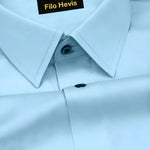 PLATINUM COTTON SATIN FORMAL SHIRT FOR MEN (Single Pocket)-Sky Blue