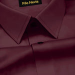 PLATINUM COTTON SATIN FORMAL SHIRT FOR MEN (Single Pocket)-Wine