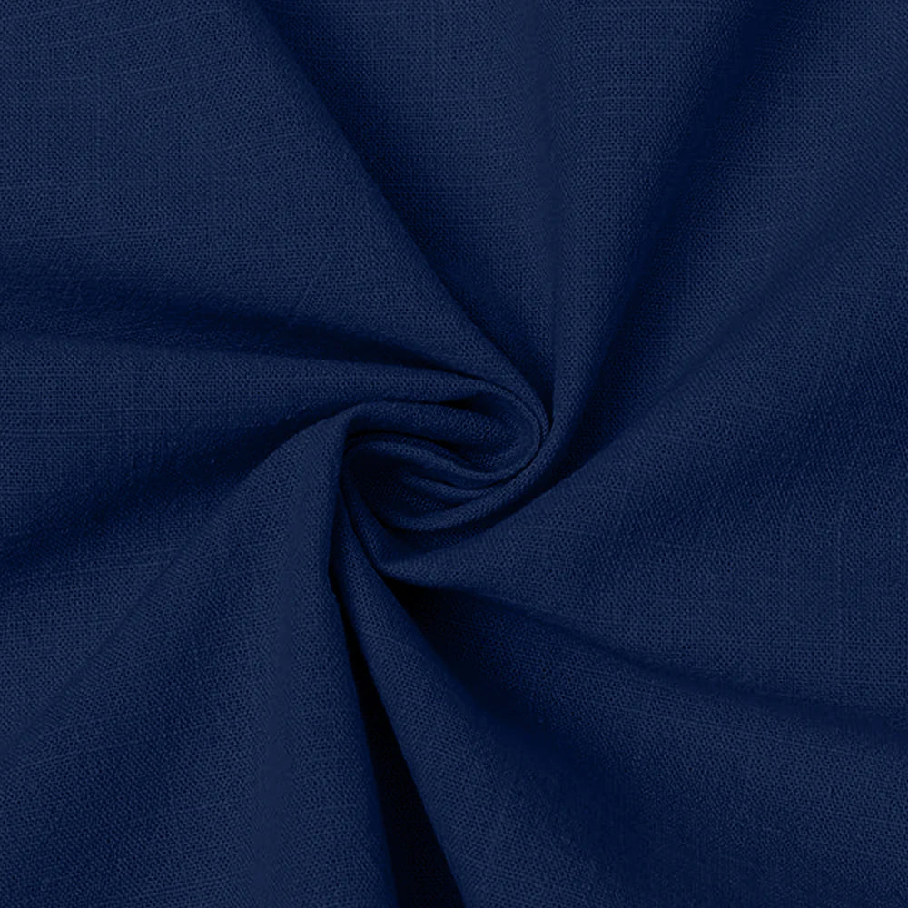 MEN’S CHINESE COLLAR SHIRT | FULL SLEEVE COTTON LINEN T-NECK SHIRT | NAVY BLUE COLOR