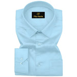 PLATINUM COTTON SATIN FORMAL SHIRT FOR MEN (Single Pocket)-Sky Blue