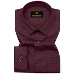 PLATINUM COTTON SATIN FORMAL SHIRT FOR MEN (Single Pocket)-Wine