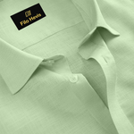 FINE LINEN SHIRTS FOR MEN (Full Sleeves)-Pista Green