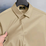 Men's Satin Lycra formal  Full Sleeve Shirt Beige