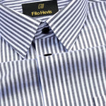 Men's Cotton Stripe Single Pocket Shirt-Black, Regular Fit, All-Day Comfort