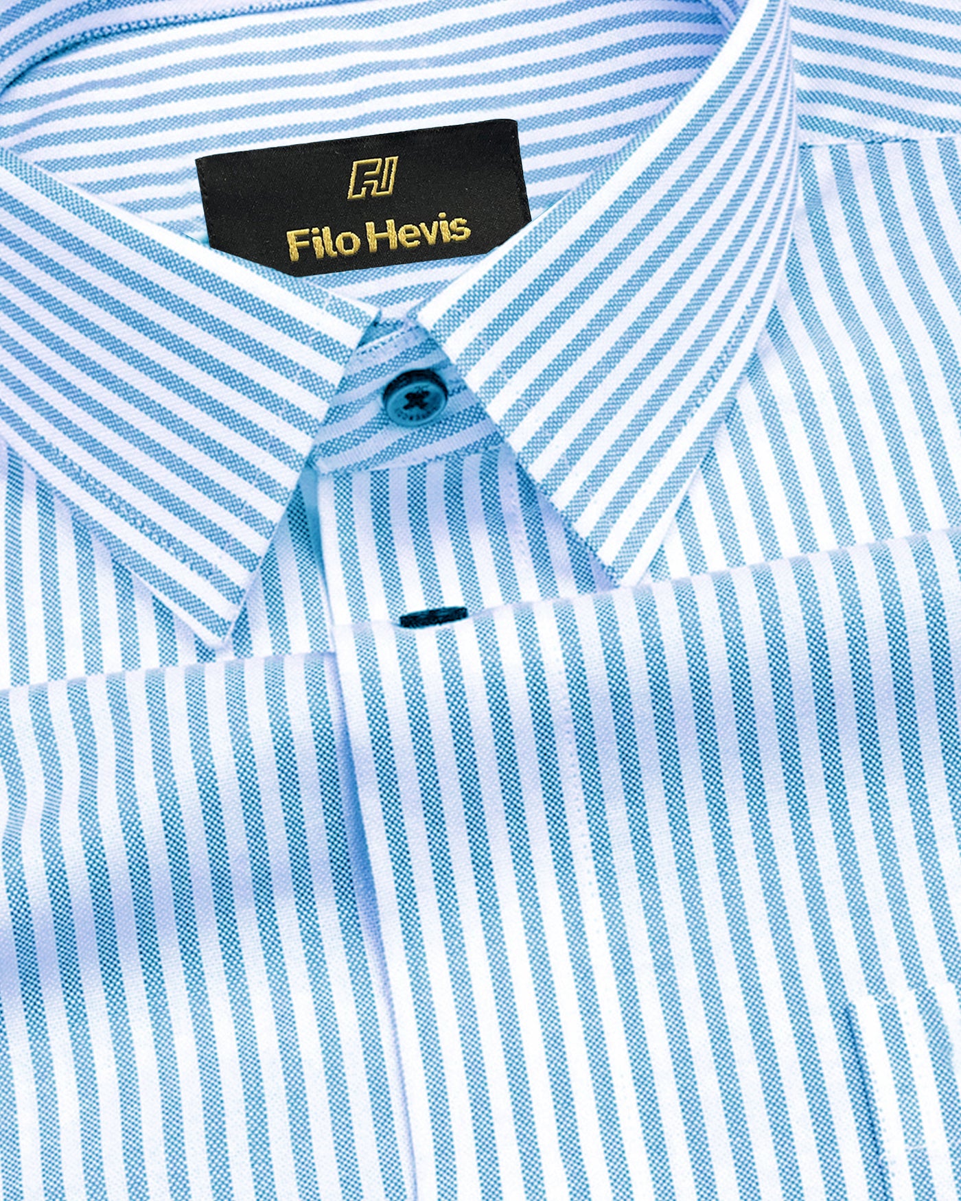 Men's Cotton Stripe Single Pocket Shirt-Sky Blue, Regular Fit, All-Day Comfort