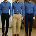 Filafil Fabric Regular Fit Single Pocket Formal Shirt Full Sleeve - Royal Blue