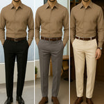 Filafil Fabric Regular Fit Single Pocket Formal Shirt Full Sleeve -Brown