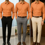 Filafil Fabric Regular Fit Single Pocket Formal Shirt Full Sleeve -Orange