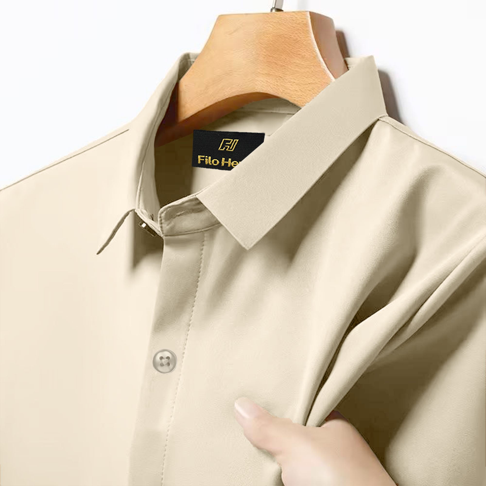 Japanese Lycra Stretch Formal Shirt for Men | Cream