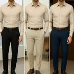 Filafil Fabric Regular Fit Single Pocket Formal Shirt Full Sleeve -Cream