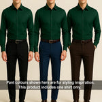 Men's Satin Lycra formal  Full Sleeve shirt Dark Green