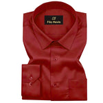 PLATINUM COTTON SATIN FORMAL SHIRT FOR MEN (Single Pocket)-Maroon