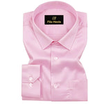 PLATINUM COTTON SATIN FORMAL SHIRT FOR MEN (Single Pocket)-Pink