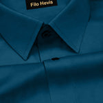PLATINUM COTTON SATIN FORMAL SHIRT FOR MEN (Single Pocket)-Teal Blue