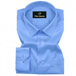 PLATINUM COTTON SATIN FORMAL SHIRT FOR MEN (Single Pocket)-Sky Blue