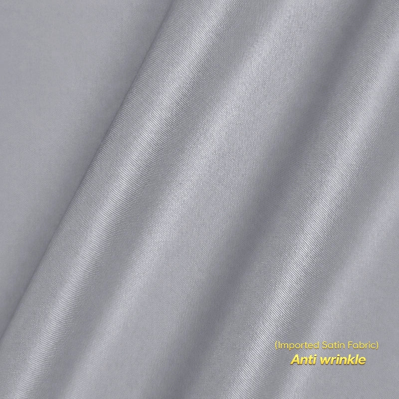 Men's Satin Lycra formal  Full Sleeve shirt Light Grey