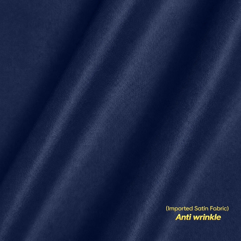 Men's Satin Lycra formal  Full Sleeve shirt Navy Blue