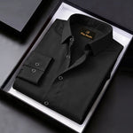 Men's Satin Lycra formal  Full Sleeve shirt Black