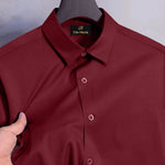 Men's Satin Lycra formal  Full Sleeve shirt Maroon