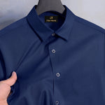 Men's Satin Lycra formal  Full Sleeve shirt Navy Blue