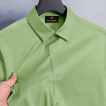 Men's Satin Lycra formal  Full Sleeve shirt Pista Green